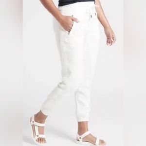 Athleta White Cabo Linen jogger, size 2